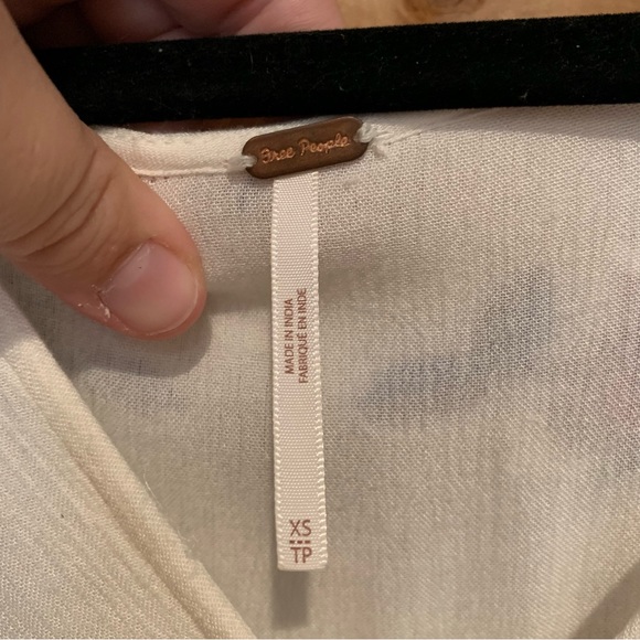 Free People Te Amo Embroidered Bell Sleeve Boho Babydoll Mini Dress White Sz XS - Picture 9 of 14